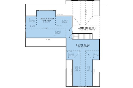 Floor Plan - Upper Floor for Farmhouse House Plan #923-327 - 3 bed, 2.5 bath