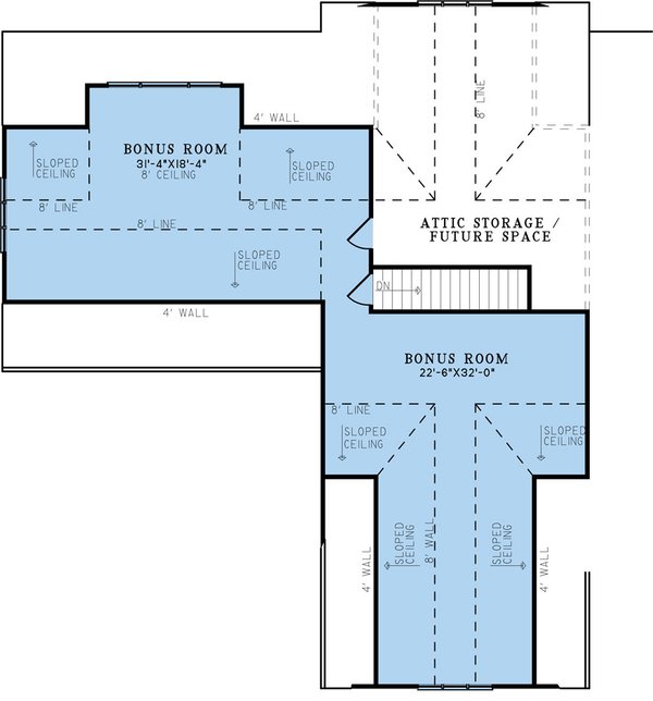 Farmhouse Floor Plan - Upper Floor Plan #923-327