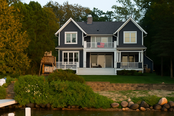 Exterior - Rear Elevation for Country House Plan #928-4 - 5 bed, 4.5 bath