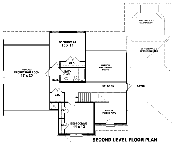 European Floor Plan - Upper Floor Plan #81-1071