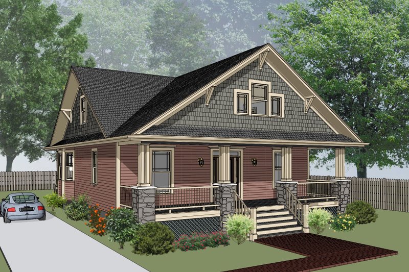Dream House Plan - Craftsman Exterior - Front Elevation Plan #79-359