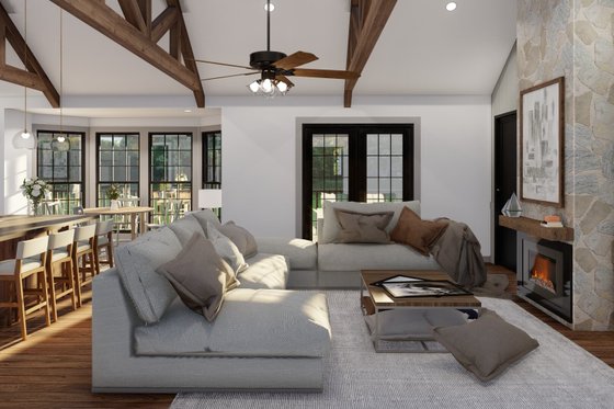 Interior - Family Room for Farmhouse House Plan #923-438 - 3 bed, 2 bath