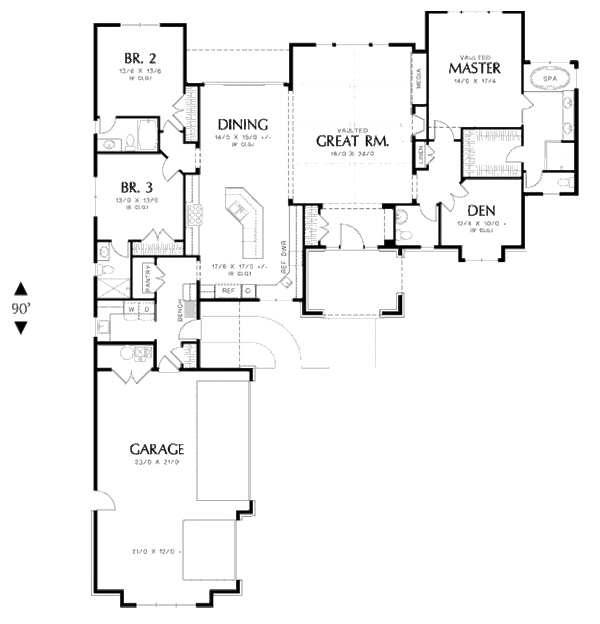 House Plan Design - European Floor Plan - Main Floor Plan #48-475