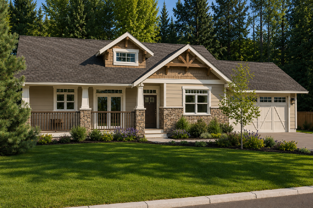 Exterior - Front Elevation 2 for Craftsman House Plan #126-142 - 2 bed, 2 bath