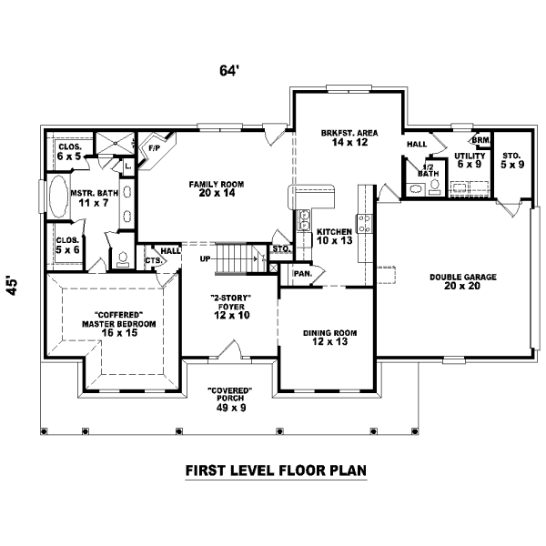 Floor Plan - Main Floor for Country House Plan #81-13711 - 3 bed, 2.5 bath