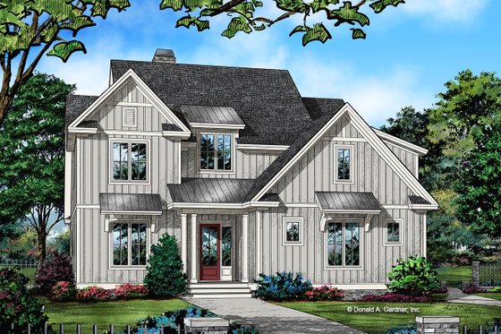 Exterior - Front Elevation 3 for Farmhouse House Plan #929-1064 - 4 bed, 3.5 bath