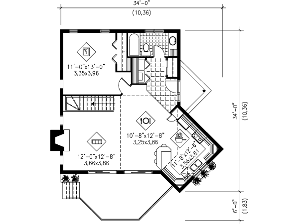 Contemporary Floor Plan - Main Floor Plan #25-4193