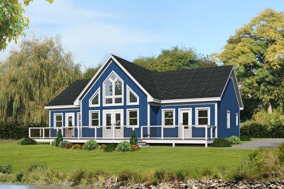 Exterior - Rear Elevation for Country House Plan #932-363 - 2 bed, 2 bath