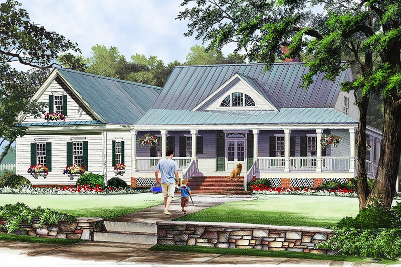 Dream House Plan - Farmhouse Exterior - Front Elevation Plan #137-376