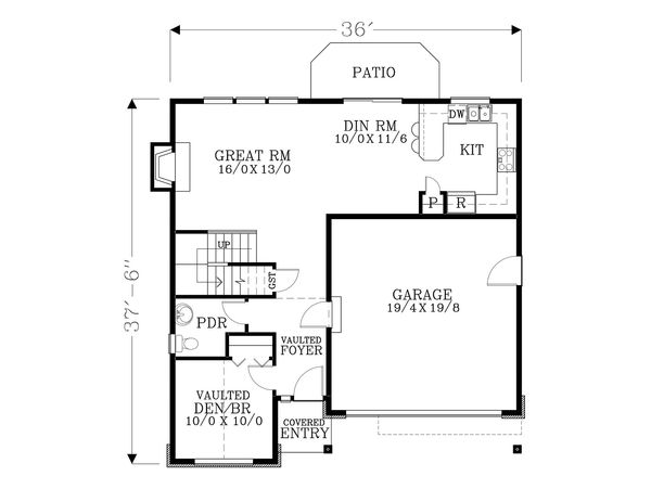 Craftsman Floor Plan - Main Floor Plan #53-507