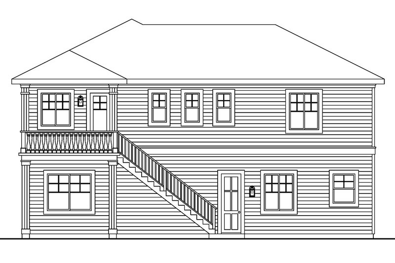 Home Plan - Exterior - Rear Elevation for Craftsman House Plan #124-619 - 3 bed, 3.5 bath
