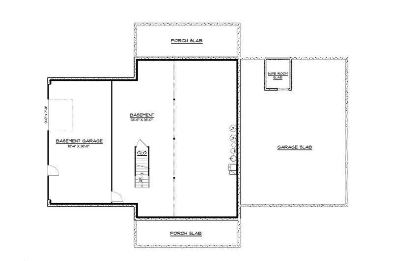 House Blueprint - Floor Plan - Lower Floor for Country House Plan #1064-234 - 3 bed, 2 bath