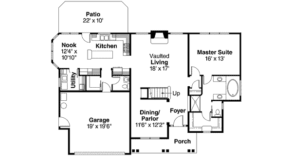 Country Floor Plan - Main Floor Plan #124-539