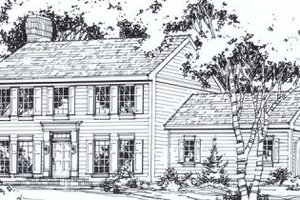 Colonial Exterior - Front Elevation Plan #53-210
