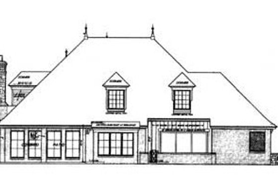 Exterior - Rear Elevation for European House Plan #310-326 - 4 bed, 3.5 bath