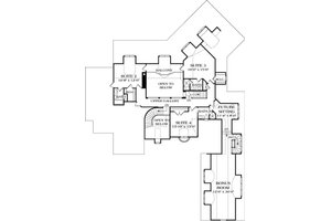 Floor Plan - Upper Floor for European House Plan #453-44 - 4 bed, 5.5 bath