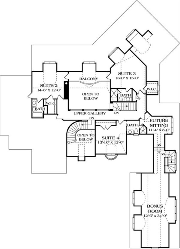 Dream House Plan - European Floor Plan - Upper Floor Plan #453-44