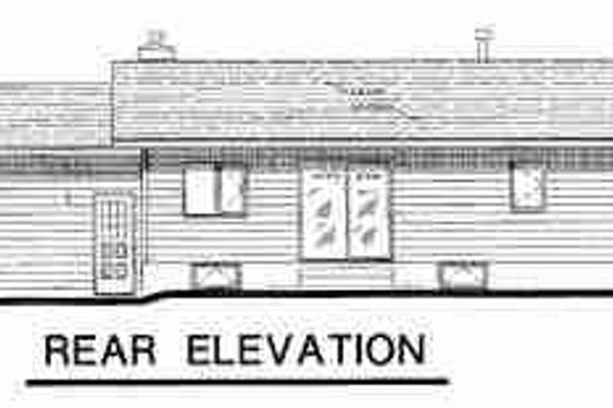 Exterior - Rear Elevation for Ranch House Plan #18-9075 - 2 bed, 1.5 bath