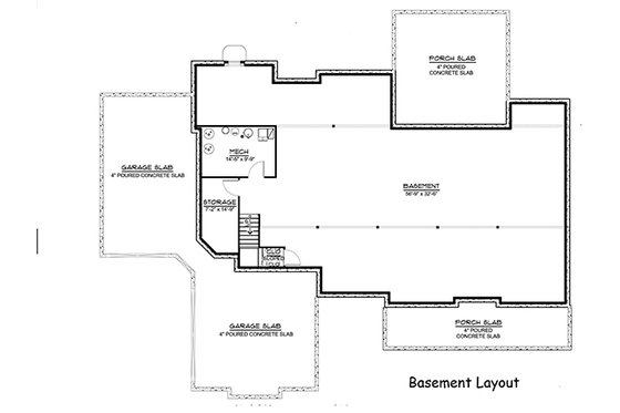 Floor Plan - Lower Floor for Farmhouse House Plan #1064-116 - 3 bed, 3.5 bath