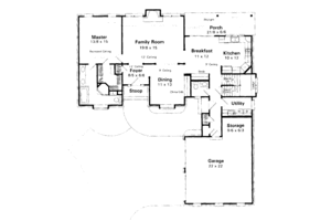Floor Plan - Main Floor for European House Plan #41-147 - 3 bed, 2.5 bath