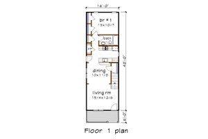 Floor Plan - Main Floor for Bungalow House Plan #79-312 - 3 bed, 2 bath