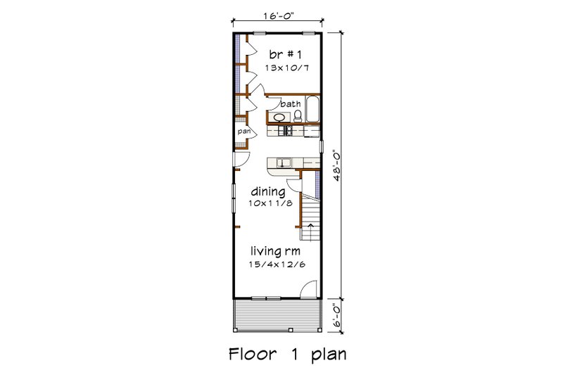 House Plan Design - Floor Plan - Main Floor for Bungalow House Plan #79-312 - 3 bed, 2 bath