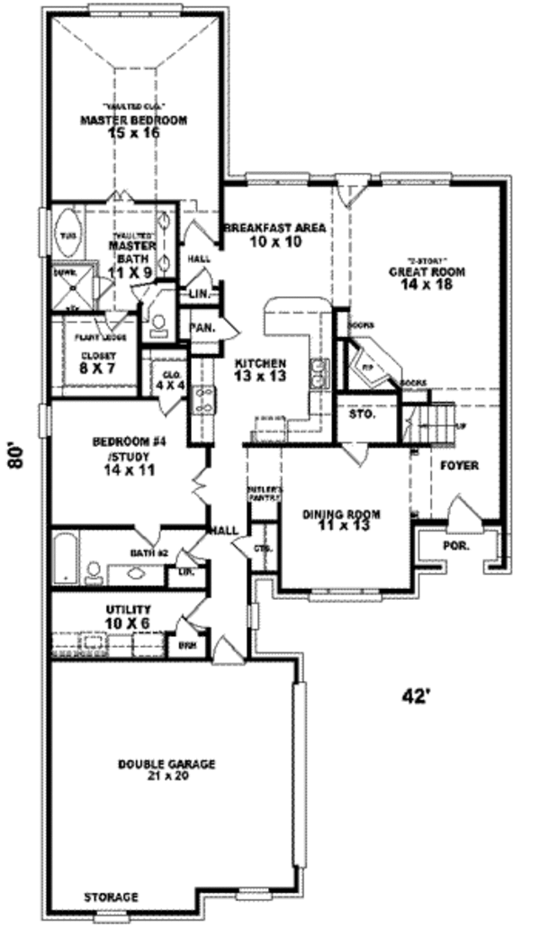 European Floor Plan - Main Floor Plan #81-883