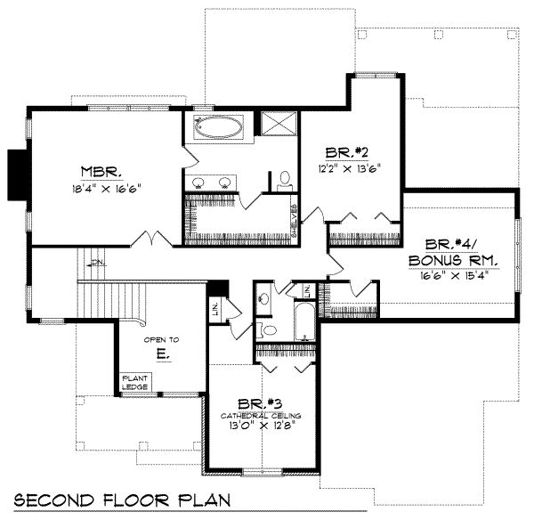 Country Floor Plan - Upper Floor Plan #70-464