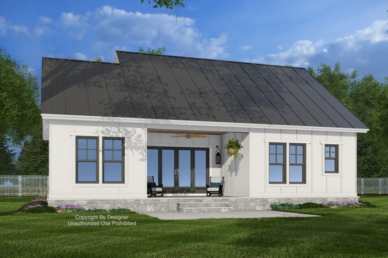 House Blueprint - Exterior - Rear Elevation for Bungalow House Plan #51-1447 - 2 bed, 2 bath