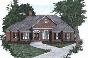 Southern Exterior - Front Elevation Plan #129-145