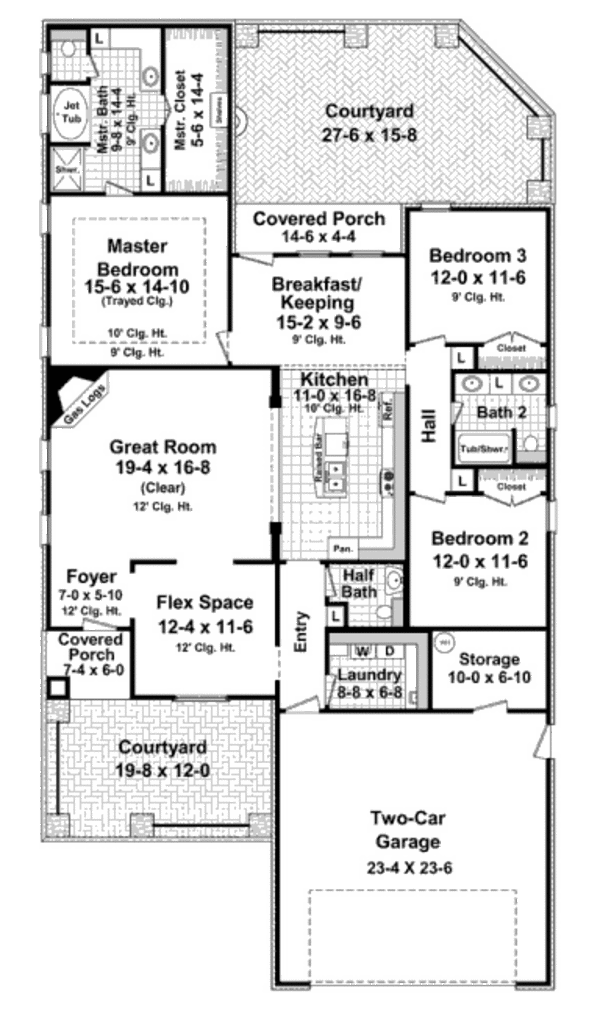 House Plan Design - European Floor Plan - Main Floor Plan #21-260