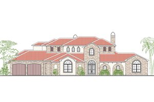 Mediterranean Exterior - Front Elevation Plan #80-214