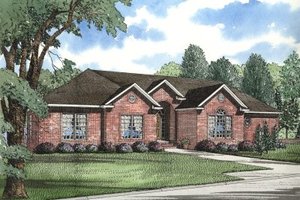 Ranch Exterior - Front Elevation Plan #17-1047
