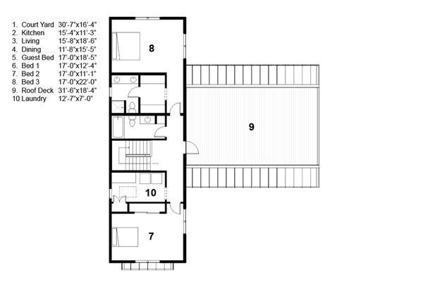Architectural House Design - Traditional Floor Plan - Upper Floor Plan #497-41