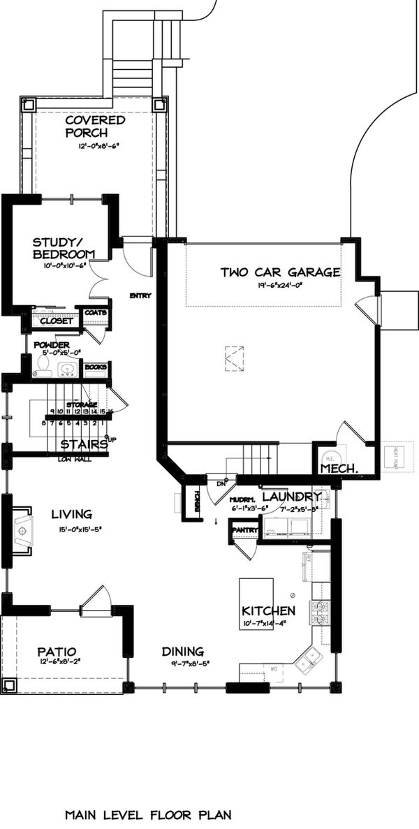 House Design - Prairie Floor Plan - Main Floor Plan #895-30