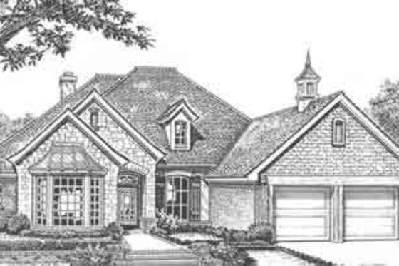 Exterior - Front Elevation for European House Plan #310-412 - 4 bed, 3 bath