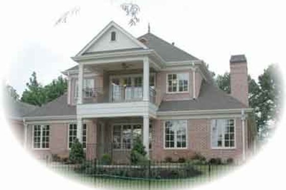 Exterior - Rear Elevation for European House Plan #81-1344 - 3 bed, 4 bath