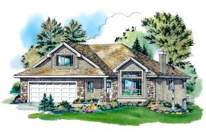 Traditional Exterior - Front Elevation Plan #18-1003