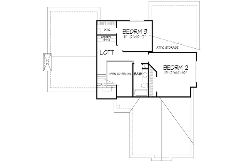 House Design - Floor Plan - Upper Floor for Modern House Plan #320-466 - 3 bed, 2.5 bath