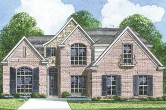 Exterior - Front Elevation for European House Plan #424-110 - 3 bed, 2.5 bath