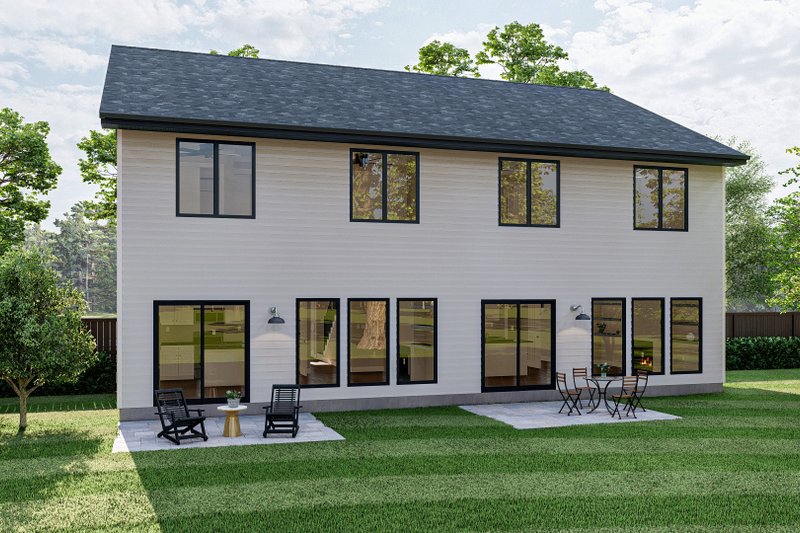 House Design - Exterior - Rear Elevation for Modern House Plan #455-278 - 3 bed, 2.5 bath