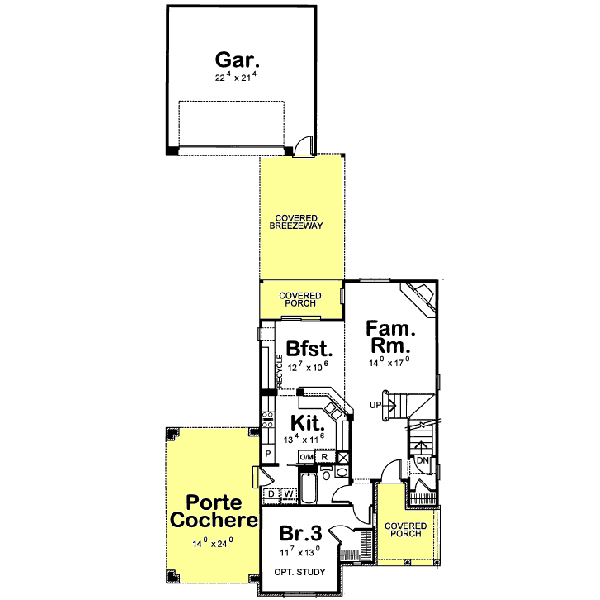 Dream House Plan - European Floor Plan - Main Floor Plan #20-1405