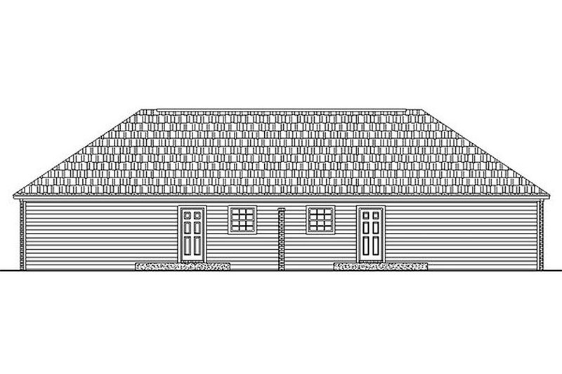 Home Plan - Exterior - Rear Elevation for Ranch House Plan #21-104 - 2 bed, 2 bath