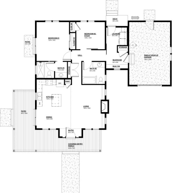 Farmhouse Floor Plan - Main Floor Plan #895-166