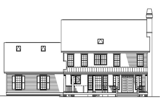 Exterior - Rear Elevation 1 for Classical House Plan #929-383 - 4 bed, 2.5 bath