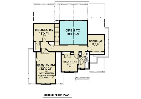 Farmhouse Floor Plan - Upper Floor Plan #1070-164