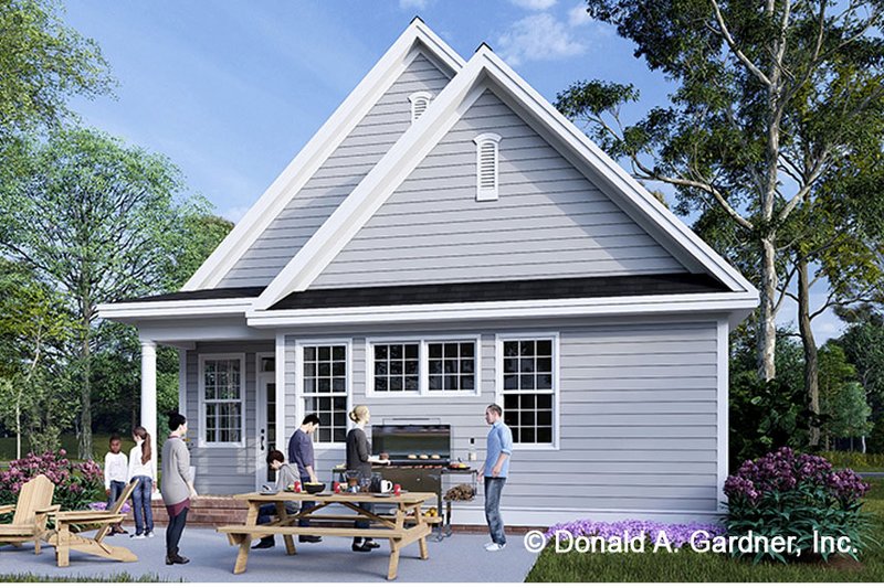 House Design - Exterior - Rear Elevation for Ranch House Plan #929-825 - 3 bed, 2 bath