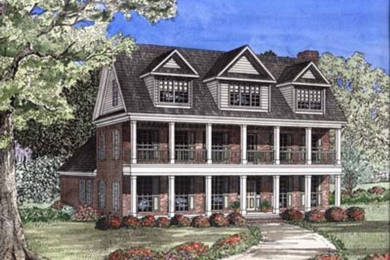 Dream House Plan - Southern Exterior - Front Elevation Plan #17-416