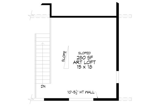 Floor Plan - Upper Floor 1 for Contemporary House Plan #932-1230 - 2 bed, 2.5 bath