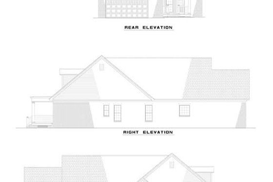 Exterior - Rear Elevation for Colonial House Plan #17-2862 - 3 bed, 2 bath